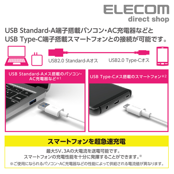 やわらか耐久USB Type-Cケーブル | エレコムダイレクトショップ本店はPC周辺機器メーカー「ELECOM」の直営通販サイト