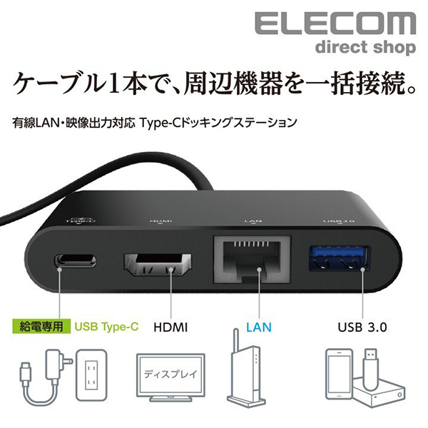 USB Type-C(TM)接続ドッキングステーション(HDMI(R)) | エレコム