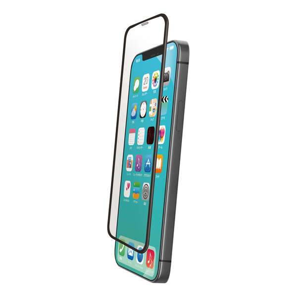 iPhone 12 mini ｶﾞﾗｽﾌｨﾙﾑ ｽﾄﾛﾝｸﾞ ﾌﾚｰﾑ付き 反射防止：PMCA20AFLGFHM