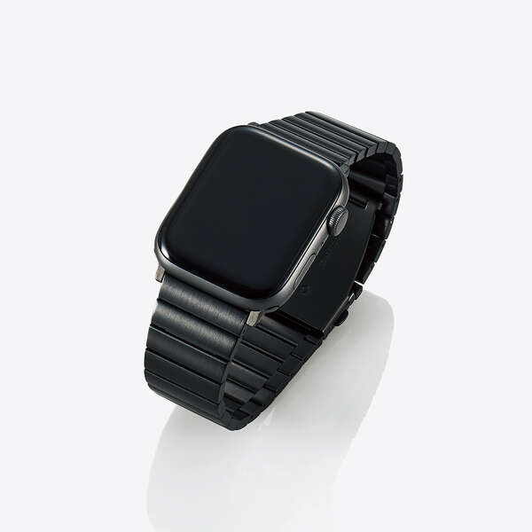 Apple Watch　42 44 45mm　メタル バンド　ブラック