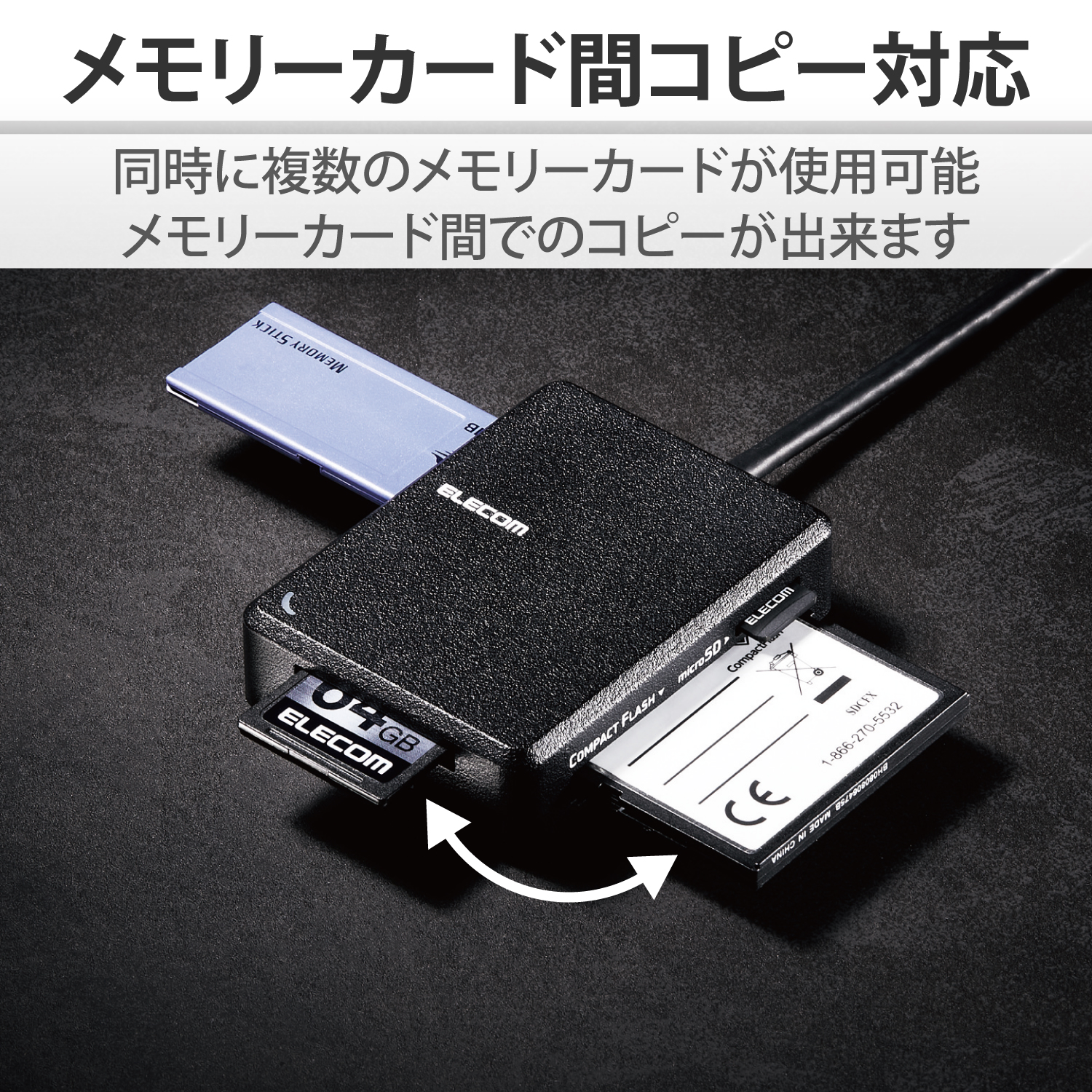 USB-A接続 高速化ソフト対応 メモリーカードリーダー | エレコム