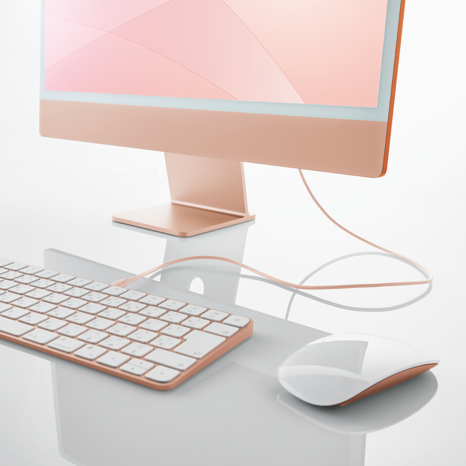 Magic Keyboard & Mouse ＆充電ケーブル ピンク純正⭐︎ Amazon.co.jp