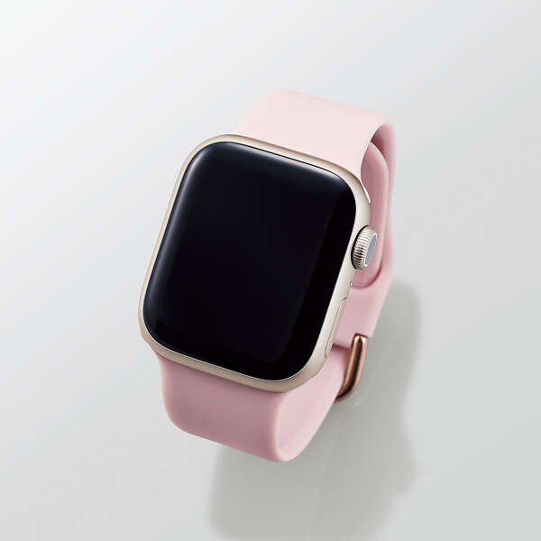 GUESS★スポーティーなシリコン製ピンク GロゴApple Watchバンド Rhinestone Pink Silicone 38-41 mm Band for Apple Watch® | GUESS