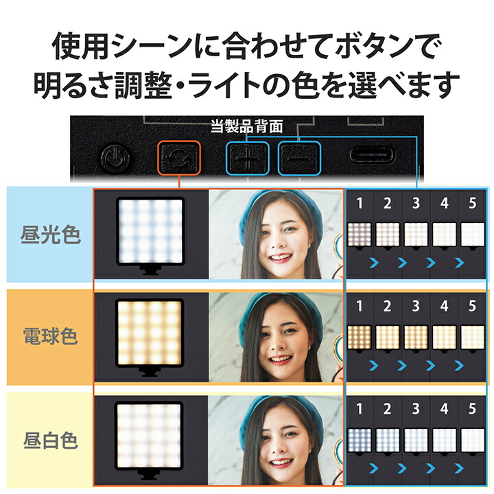 動画撮影向けLEDライト 定常ライト | エレコムダイレクトショップ本店はPC周辺機器メーカー「ELECOM」の直営通販サイト