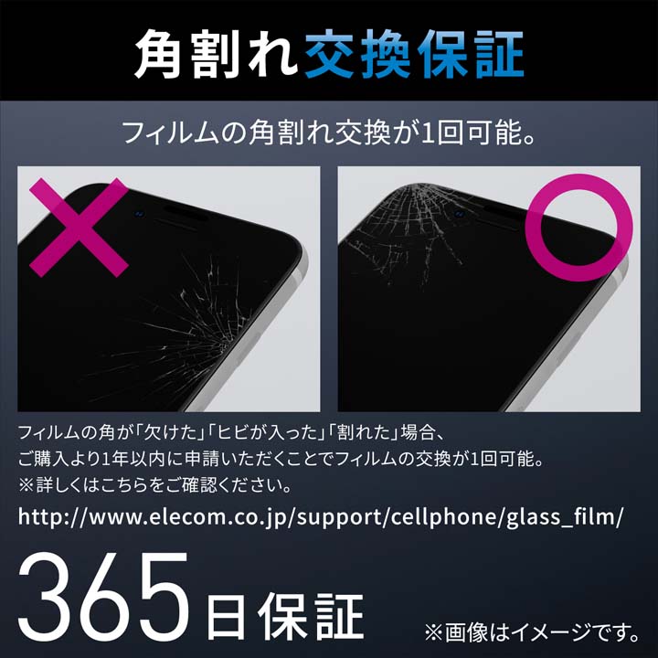 エレコム iPhone 14 Pro Max ガラスフィルム フレーム付 角割れ防止 ゴリラ 0.21mm ブルーライトカット 強化ガラス 表面硬度1