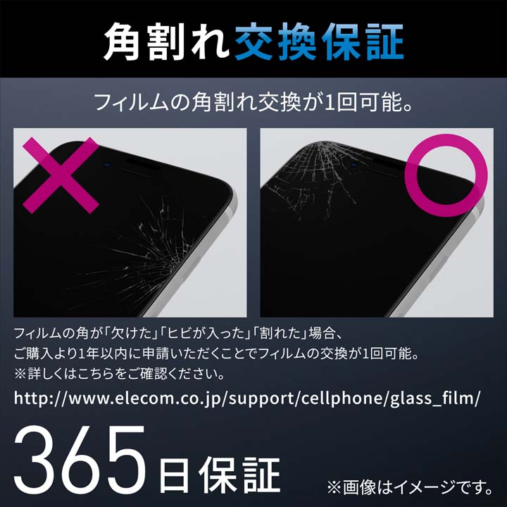 iPhone 14 Plus ガラスフィルム フレーム付き 高透明 | エレコム