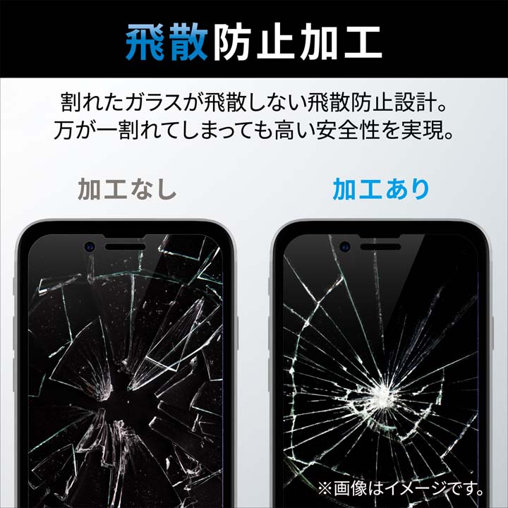 iPhone 14 Pro ガラスフィルム 蓄光フレーム 高透明 | エレコム 