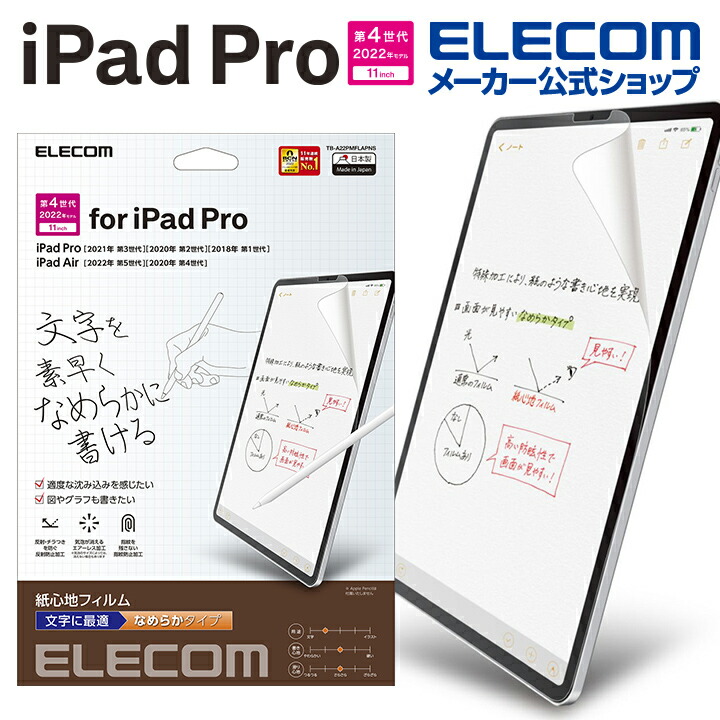 iPad　Pro　11インチ　第4世代　紙心地フィルム　文字用　なめらかタイプ