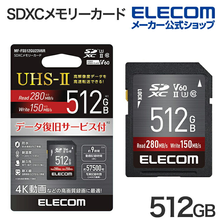 UHS-II　SDXC　メモリカード