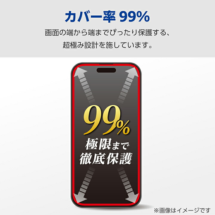 iPhone 15 ガラスフィルム カバー率99% 高透明 ブルーライトカット 