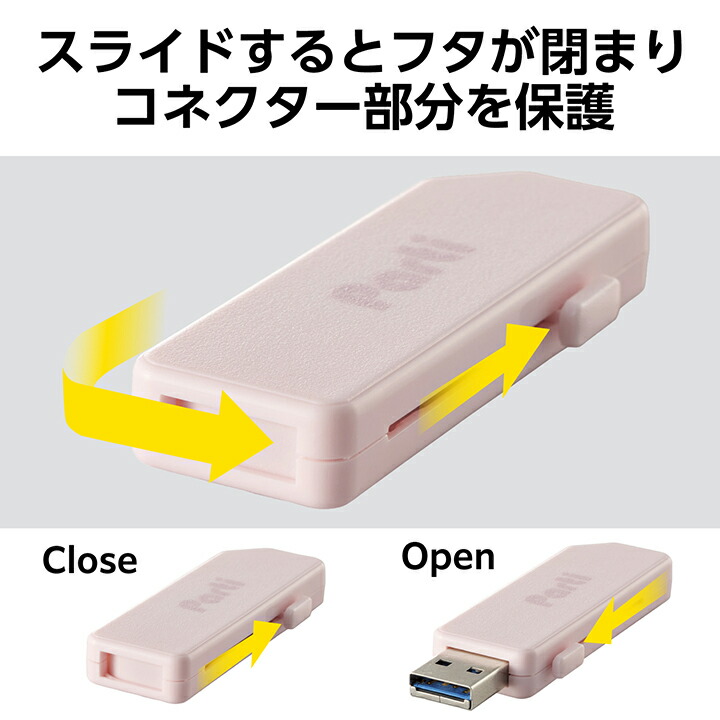 エレコム USBメモリー スライドシャッター式 USBメモリ 128GB USB3.2 MF-SKU3128GPN