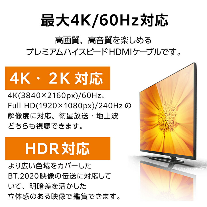 プレミアムハイスピードHDMI(R)ケーブル | エレコムダイレクトショップ