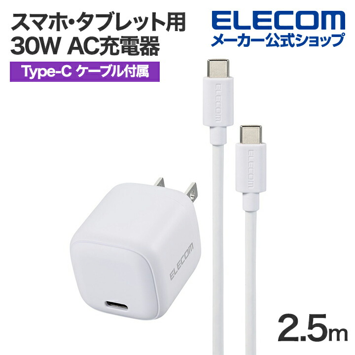 USB　Power　Delivery　30W　AC充電器(C-Cケーブル付属/2.5ｍ)