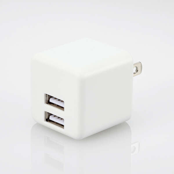 コンパクトAC充電器(2.4A/USB-Aポート×2/2個セット) | エレコム 