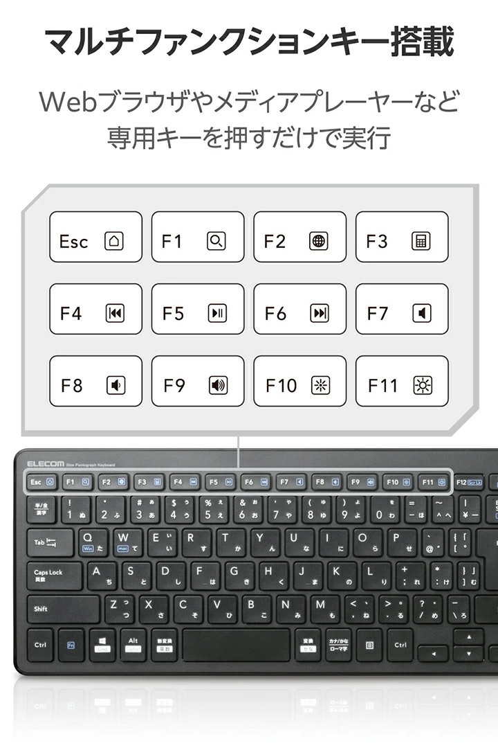 無線超薄型コンパクトキーボード | エレコムダイレクトショップ本店は