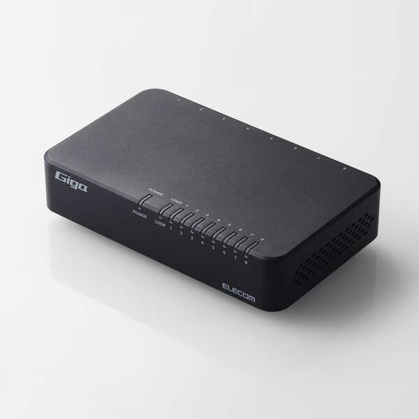 Giga対応8ポートスイッチ(プラ筐体/ACアダプター) | エレコム