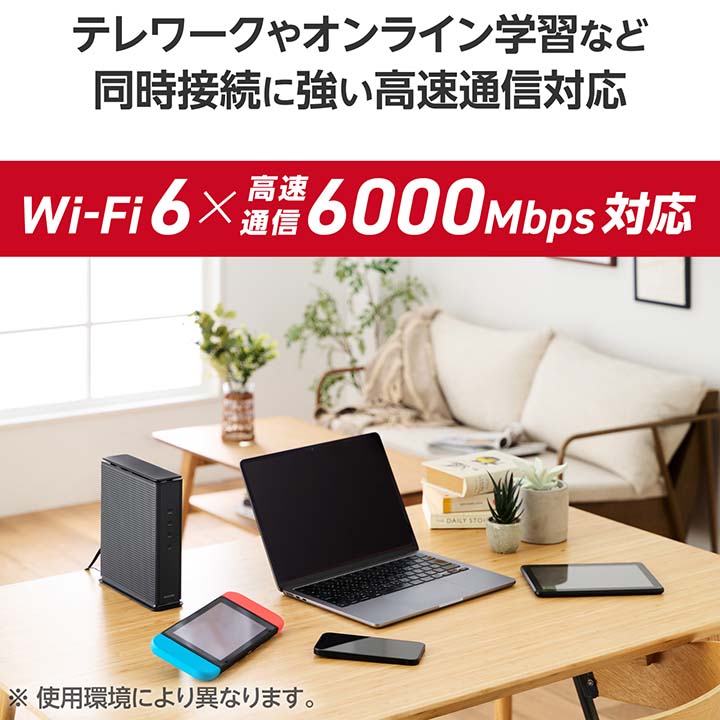 Wi-Fi 6 4804+1147Mbps セキュリティ搭載ルーター | エレコム