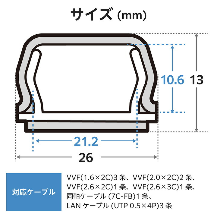 フラットモール/長さ1m/幅26mm/テープ付き/ホワイト | エレコム