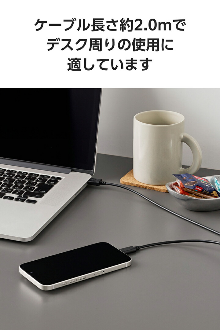 USB-A - USB Type-C(TM)ケーブル(USB2.0/15W/2本セット) | エレコム
