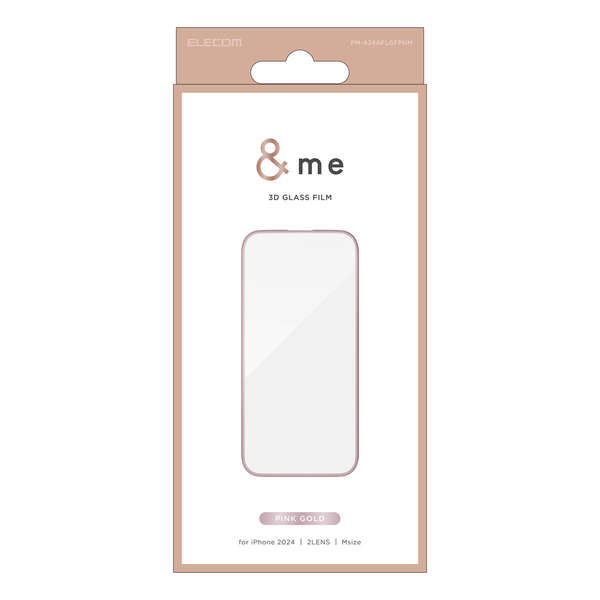 iPhone 16 ガラスフィルム &me フレーム付き 高透明 | エレコム
