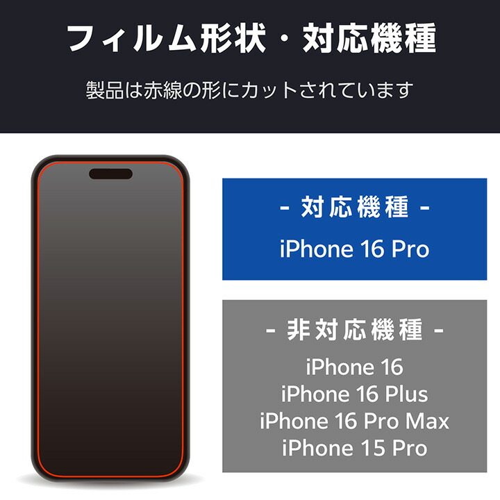 iPhone 16 Pro ガラスフィルム SHOCKPROOF 高透明 ブルーライトカット