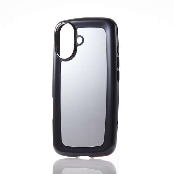 iPhone 16 &me ハイブリッドケース ぷっくりフレーム ミラー