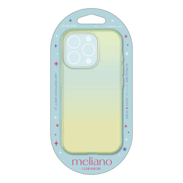iPhone 16 Pro meliano ソフトケース クリアオーロラ | エレコム