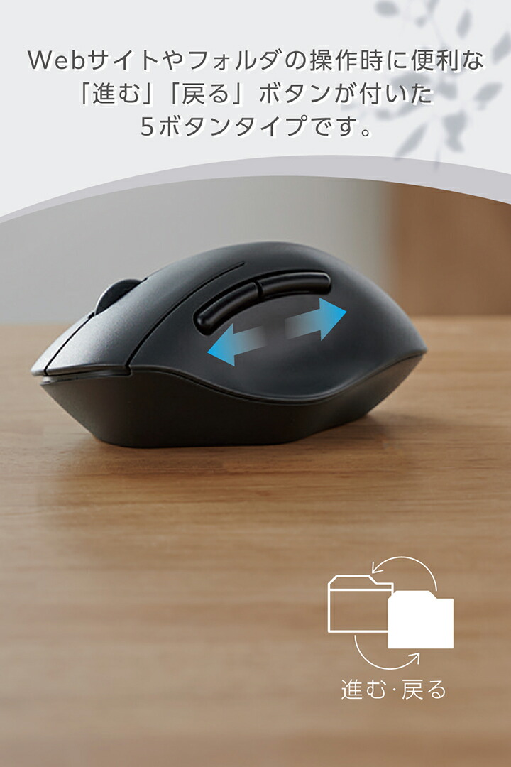 SHELLPHA USB無線/Bluetoothマウス[5ボタン/Sサイズ] | エレコム