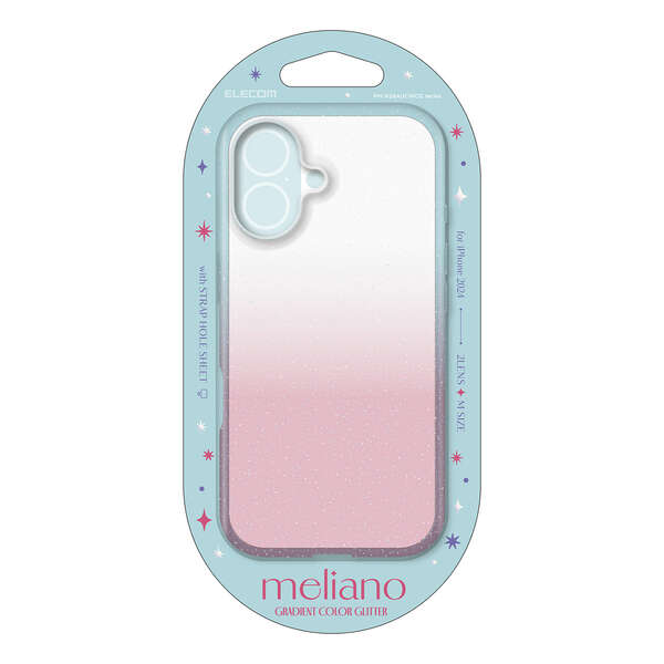 iPhone 16 meliano ソフトケース グラデーションカラー グリッター