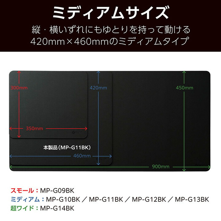 ゲーミングマウスパッド(中目クロス/バランス/ミディアム) | エレコム