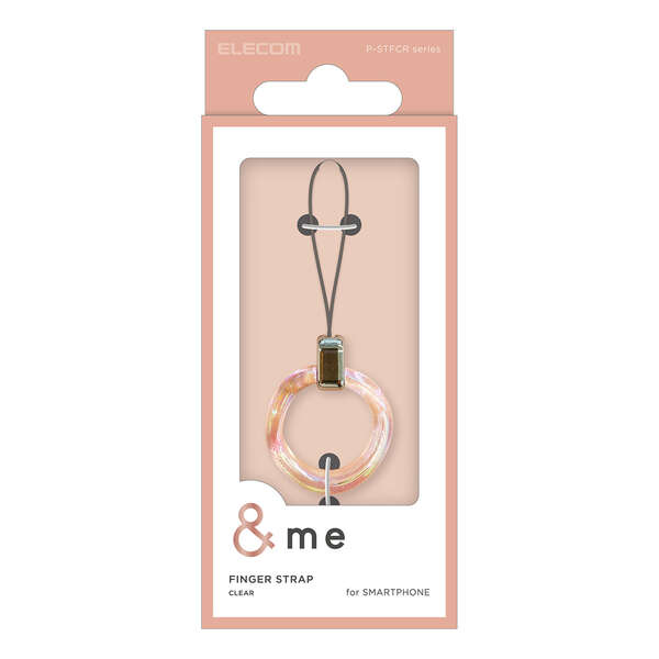 フィンガーストラップ/クリア/オーロラシルバー &me | エレコム