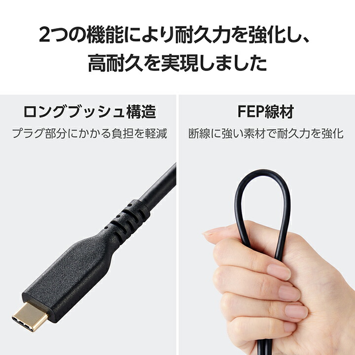 USB Type-C(TM) - HDMI(R)変換ケーブル(高耐久タイプ