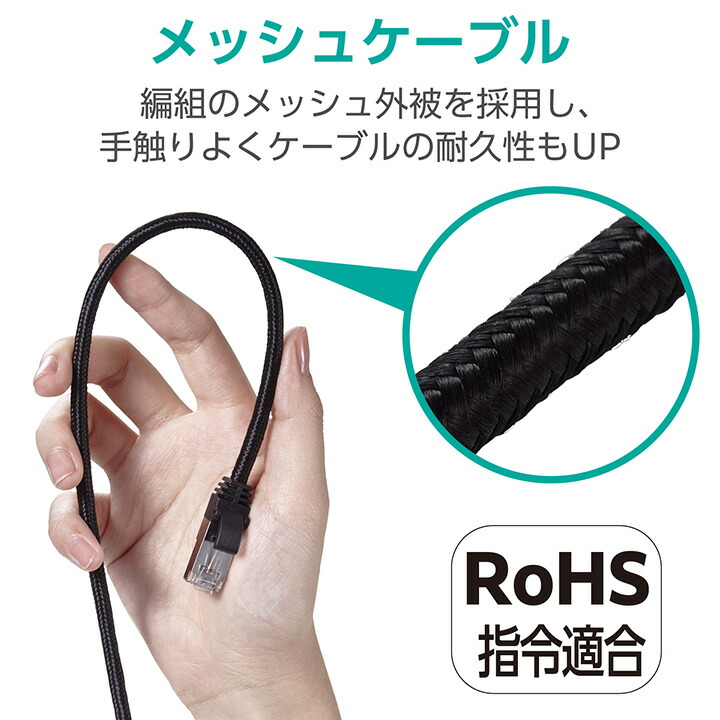 Cat7 LANケーブル(メッシュ) | エレコムダイレクトショップ本店はPC