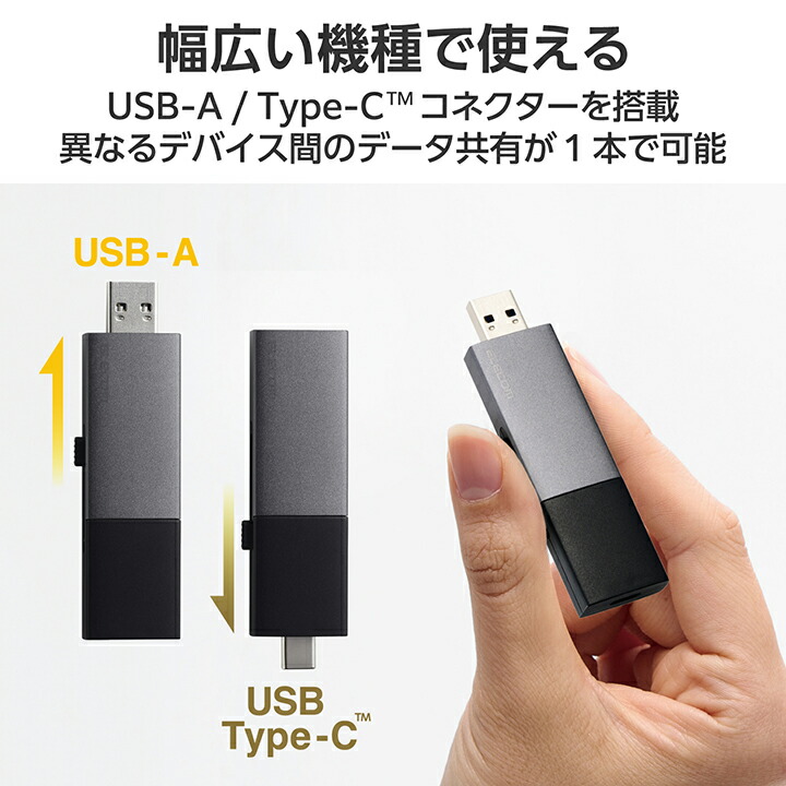 USB Type-C(TM)/USB-Aコネクター対応外付けポータブルSSD
