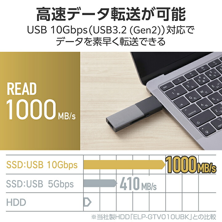 USB Type-C(TM)/USB-Aコネクター対応外付けポータブルSSD