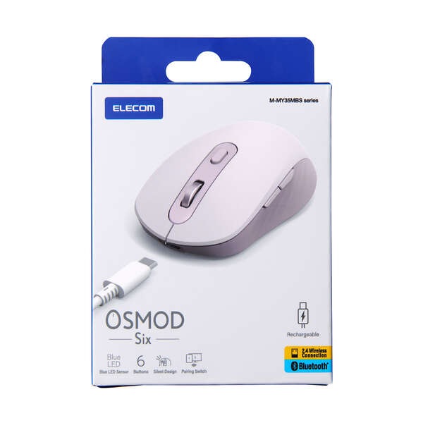 OSMOD Six USB無線/Bluetooth 充電静音マウス [6ボタン/Mサイズ