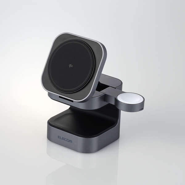 Qi2コンパクト3in1ワイヤレス充電スタンド(15W+5W＋AppleWatch