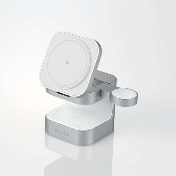 Qi2コンパクト3in1ワイヤレス充電スタンド(15W+5W＋AppleWatch