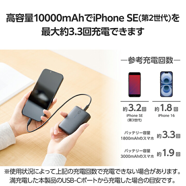 コンパクトモバイルバッテリー(10000mAh/30W) | エレコムダイレクト