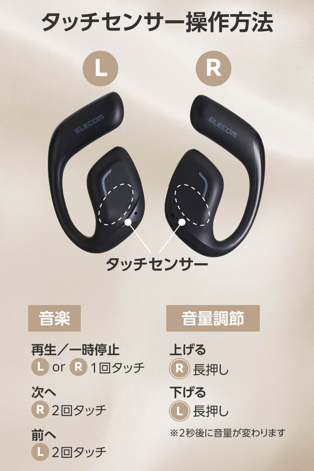 オープンイヤー型ワイヤレスヘッドホン | エレコムダイレクトショップ