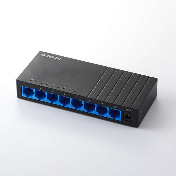 Giga対応8ポートスイッチ(プラ筐体/ACアダプター) | エレコム