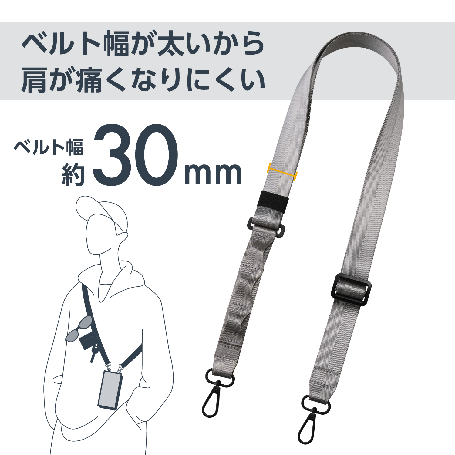 スマホショルダーストラップ/ストラップホールシート/フラット型