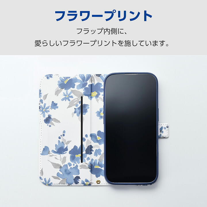 Galaxy A36 5G ソフトレザーケース 薄型 磁石付 フラワーズ | エレコム