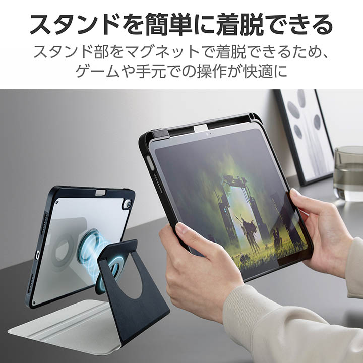 iPad(A16) フラップケース 360度回転 2アングル スリープ対応 フラップ