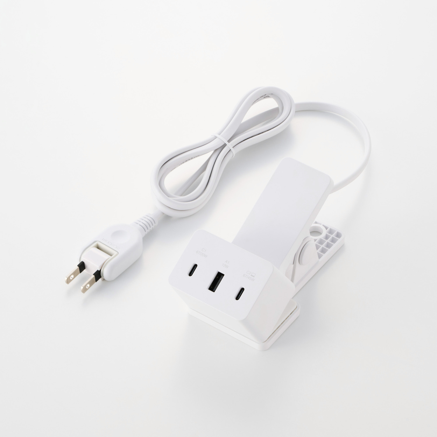 クリップ型AC充電器(67W/USB Type-C(TM)×2+USB-A×1) | エレコム