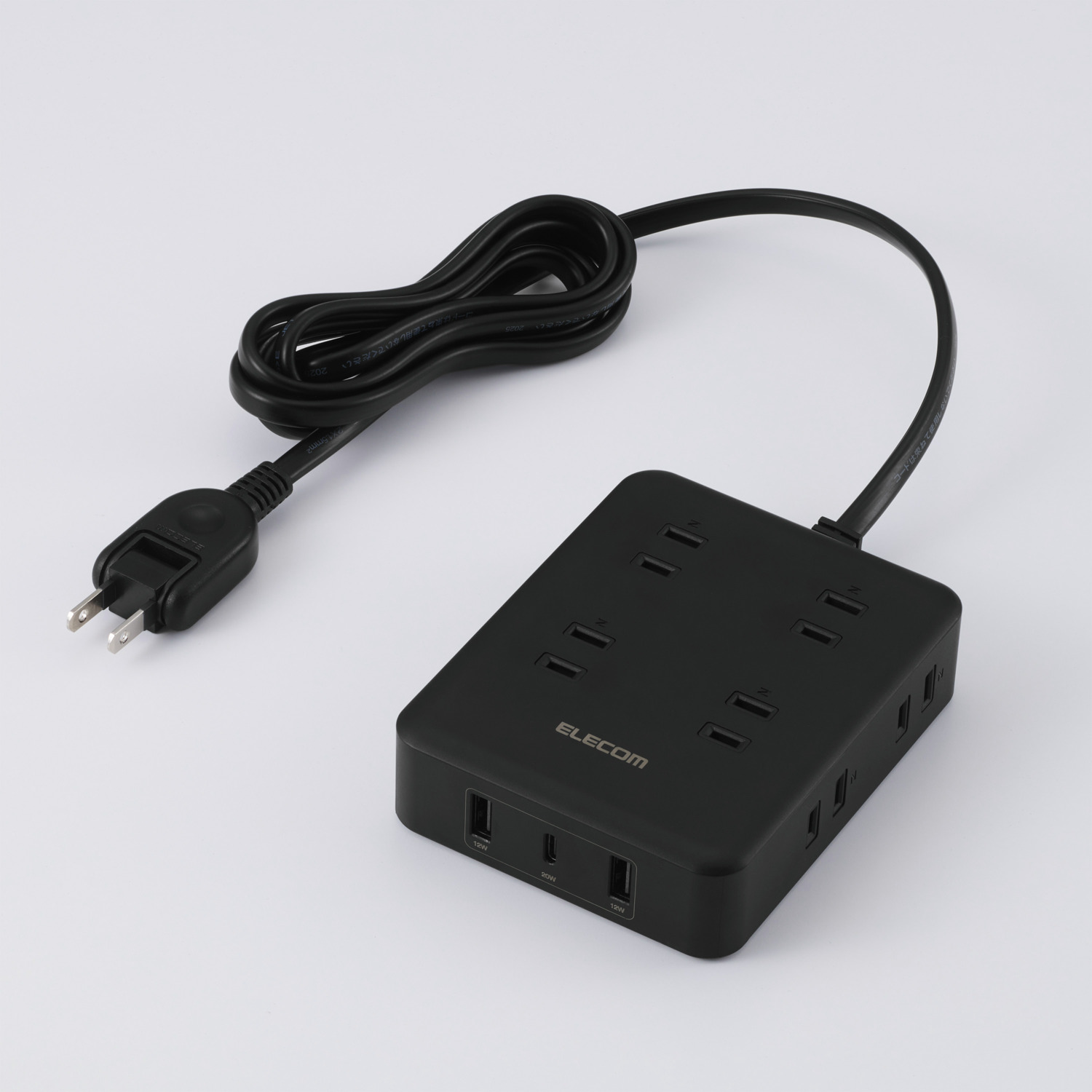 2ピン電源ケーブルL字型 サービスコンセント付き 70本セット 管理番号E
