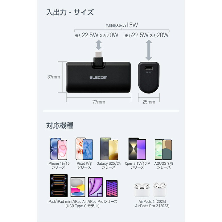 美品、高速SSD、ブック型、小型、オフィス2021、イラレが使える、バッテリー可 折り畳み式直挿しモバイルバッテリー(USB Type-Cプラグ/5000mAh
