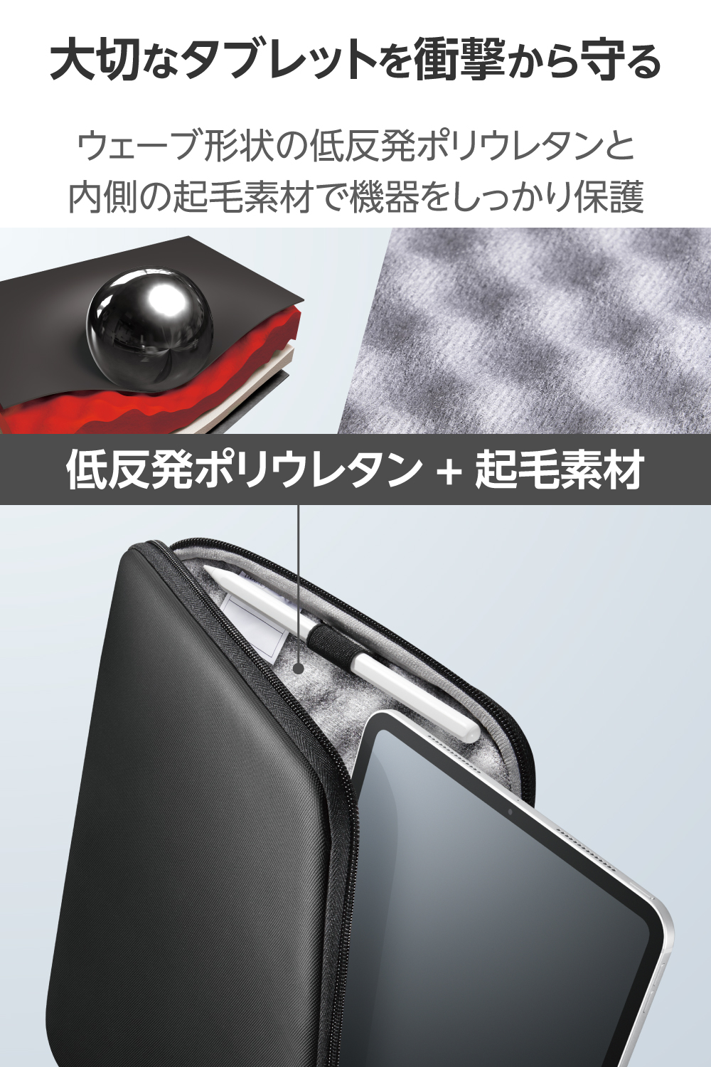 タブレット 9.57インチ 本体 + ケース + ケーブル ZEROSHOCK