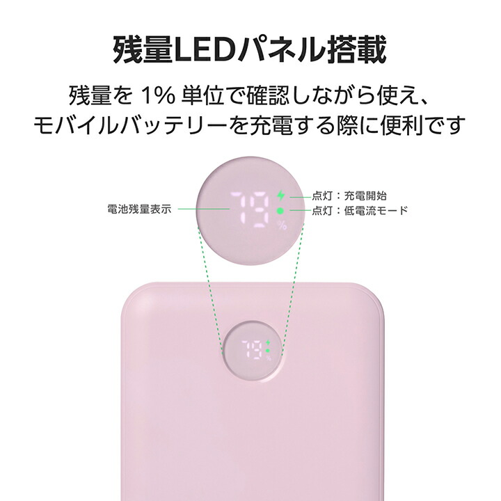 残量表示機能付きモバイルバッテリー(10000mAh/22.5W) | エレコム 