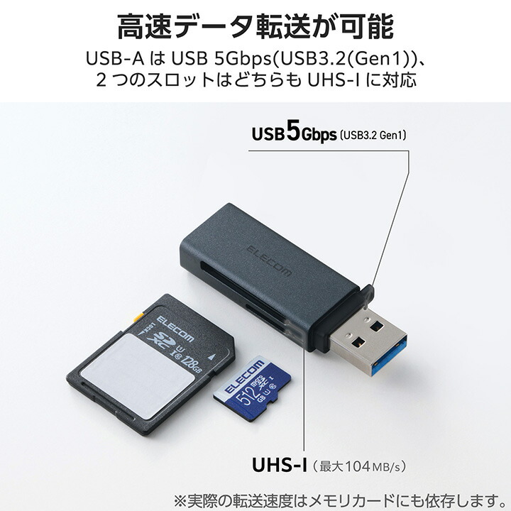 USB-A 直挿しメモリーカードリーダー(UHS-I) | エレコムダイレクト